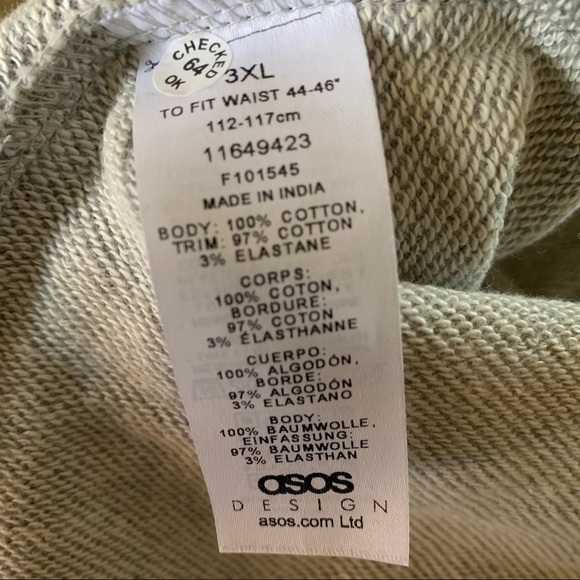 ASOS DESIGN organic tapered joggers in original package in grey marl size 3X - Picture 10 of 14